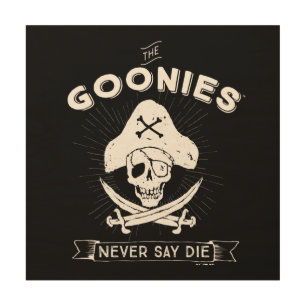 The Goonies "Never Say Die" Pirate Badge Wood Wall Art