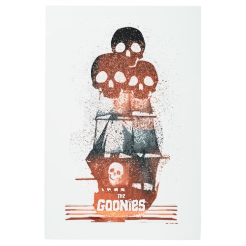 The Goonies Pirate Ship Silhouette Graphic Metal Print