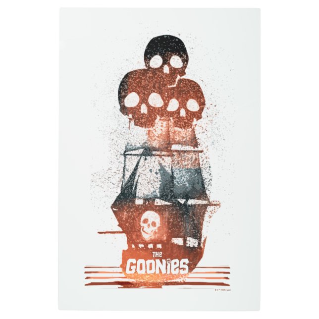 The Goonies Pirate Ship Silhouette Graphic Metal Print (Front)