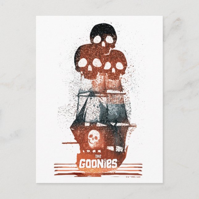 The Goonies Pirate Ship Silhouette Graphic Postcard (Front)