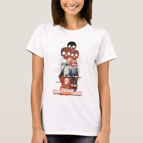 The Goonies Pirate Ship Silhouette Graphic T_Shirt