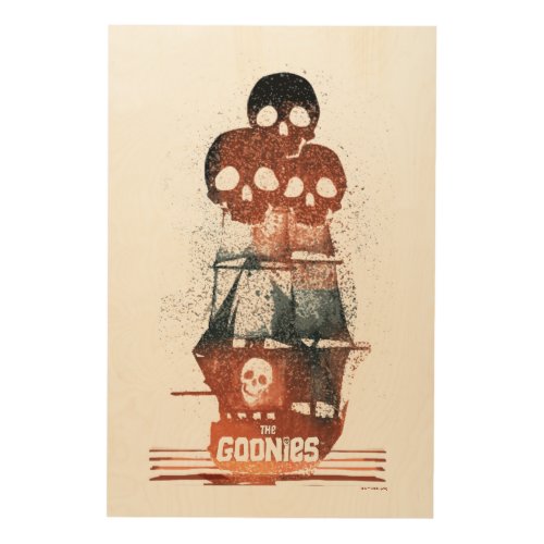 The Goonies Pirate Ship Silhouette Graphic Wood Wall Art