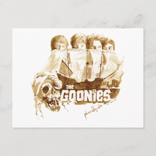 The Goonies Pirate Ship Watercolor Graphic Postcard