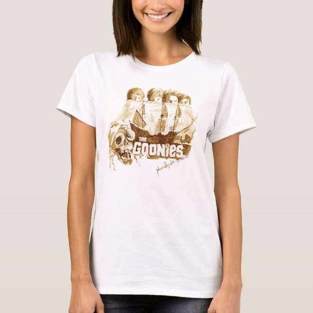 The Goonies Pirate Ship Watercolor Graphic T-Shirt (Front)