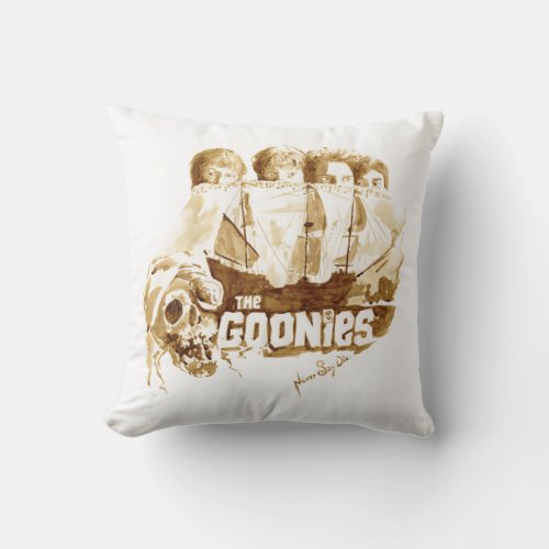 The Goonies Pirate Ship Watercolor Graphic Throw Pillow