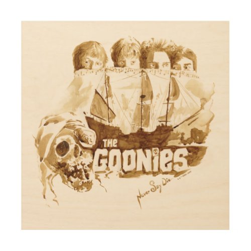 The Goonies Pirate Ship Watercolor Graphic Wood Wall Art