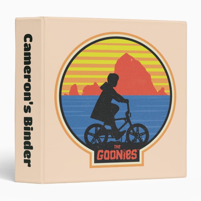 The Goonies Retro Mikey Riding Bike Graphic 3 Ring Binder (Front/Spine)
