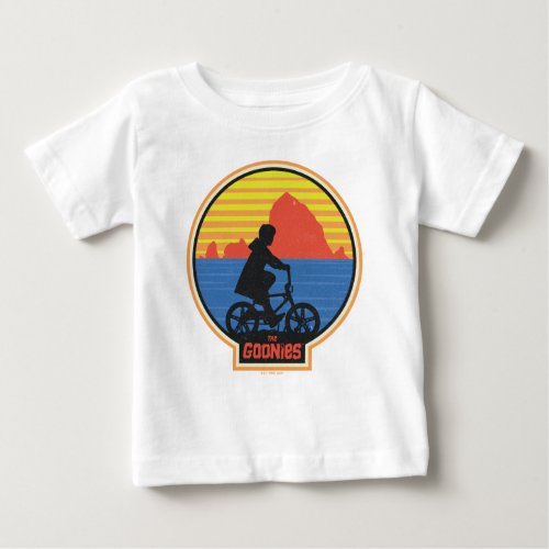 The Goonies Retro Mikey Riding Bike Graphic Baby T_Shirt