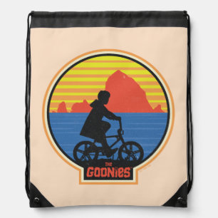 The Goonies Retro Mikey Riding Bike Graphic Drawstring Bag
