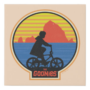 The Goonies Retro Mikey Riding Bike Graphic Faux Canvas Print