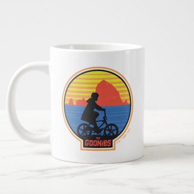 The Goonies Retro Mikey Riding Bike Graphic Giant Coffee Mug (Left)
