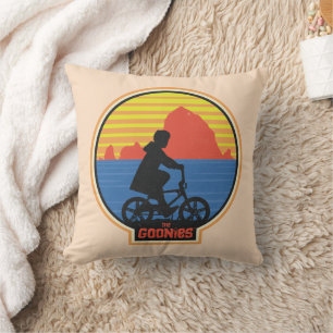 The Goonies Retro Mikey Riding Bike Graphic Throw Pillow
