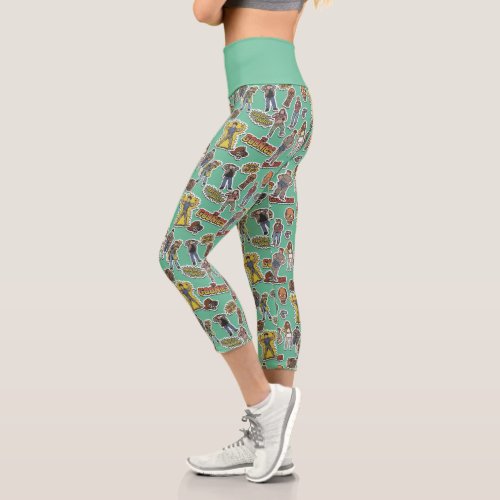 The Goonies Retro Sticker Pattern Capri Leggings