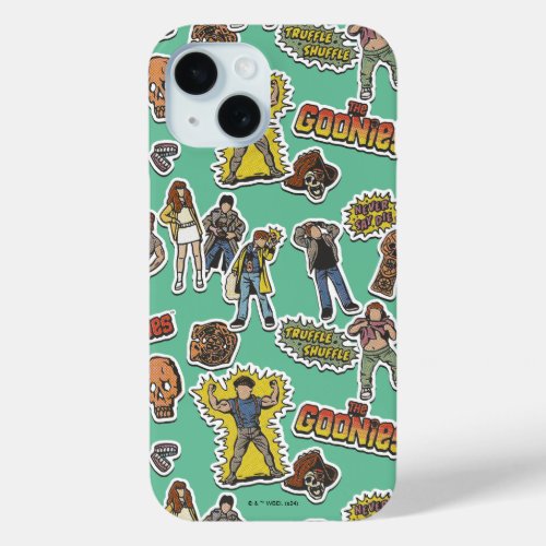 The Goonies Retro Sticker Pattern iPhone 15 Case