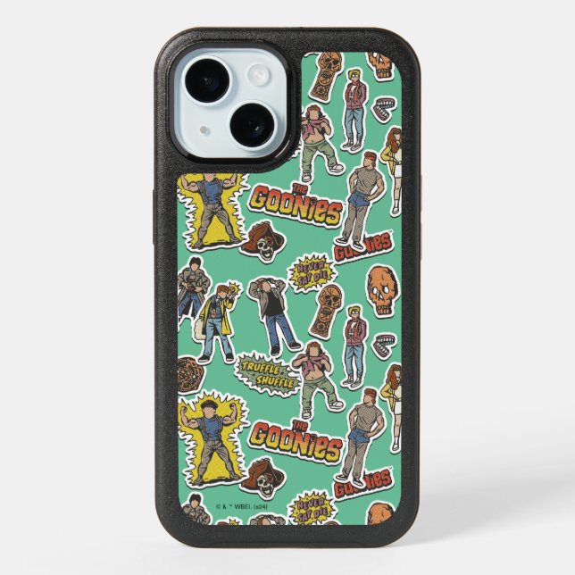 The Goonies Retro Sticker Pattern iPhone 15 Case (Back)