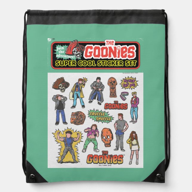The Goonies Retro Sticker Sheet Graphic Drawstring Bag (Front)