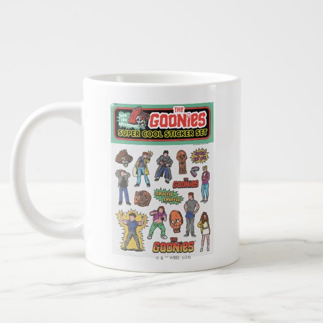 The Goonies Retro Sticker Sheet Graphic Giant Coffee Mug (Left)