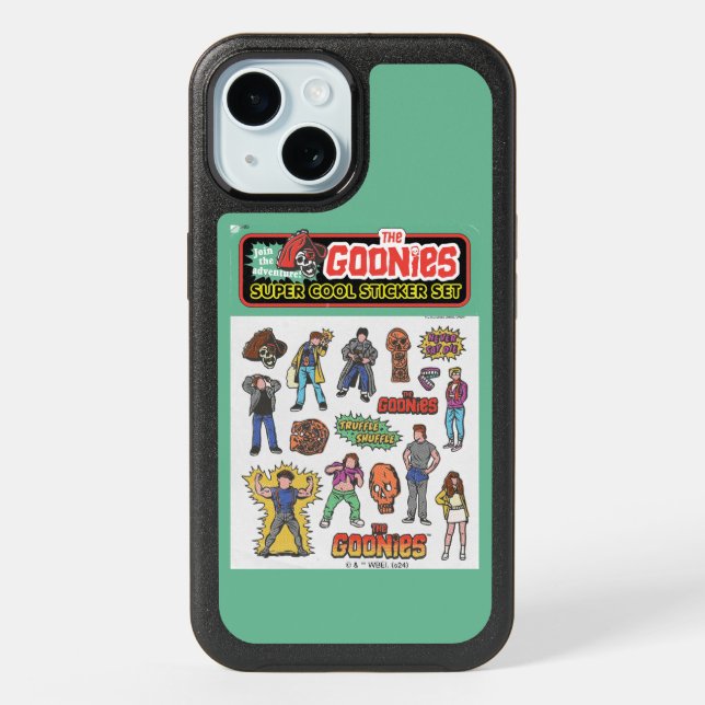 The Goonies Retro Sticker Sheet Graphic iPhone 15 Case (Back)