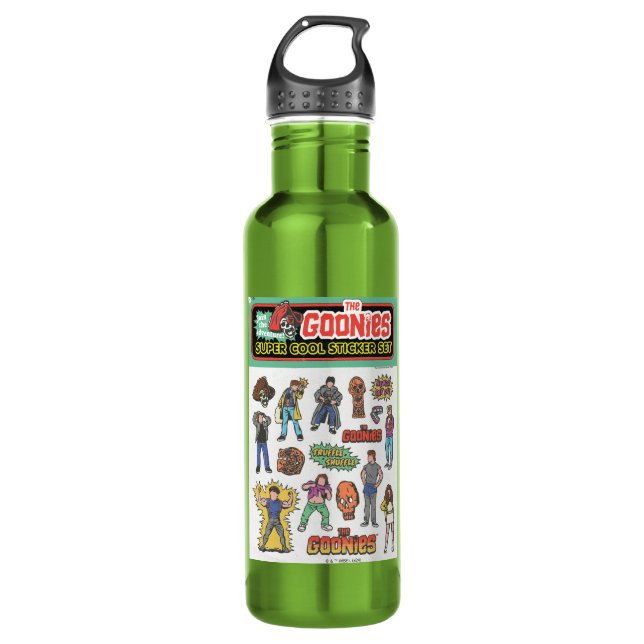 The Goonies Retro Sticker Sheet Graphic Stainless Steel Water Bottle (Front)