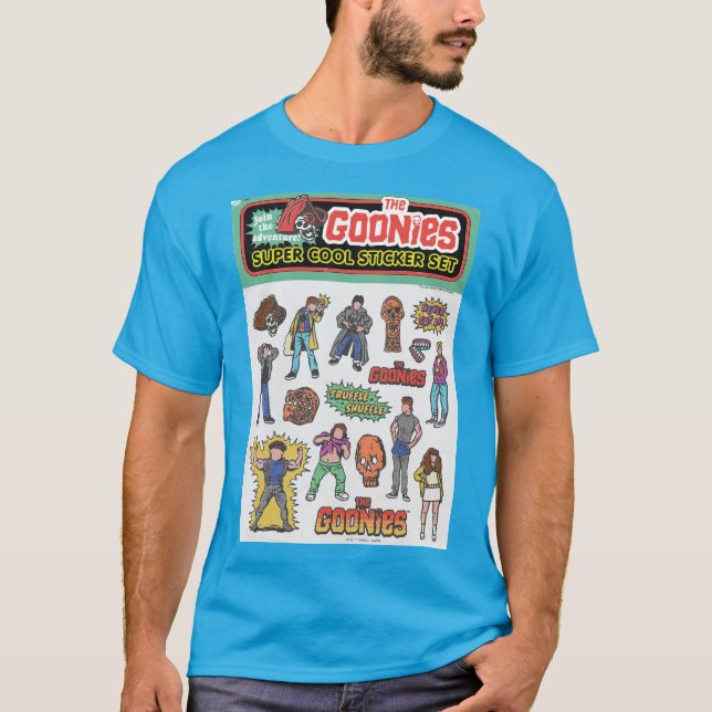 The Goonies Retro Sticker Sheet Graphic T-Shirt (Front)