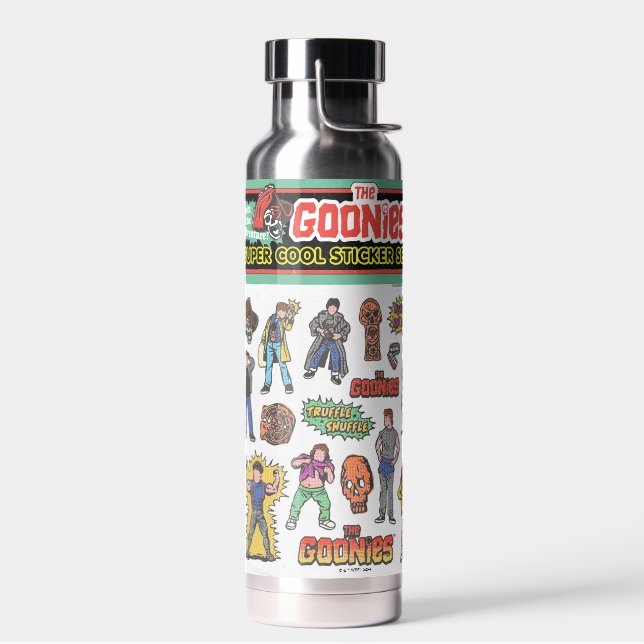 The Goonies Retro Sticker Sheet Graphic Water Bottle (Left)