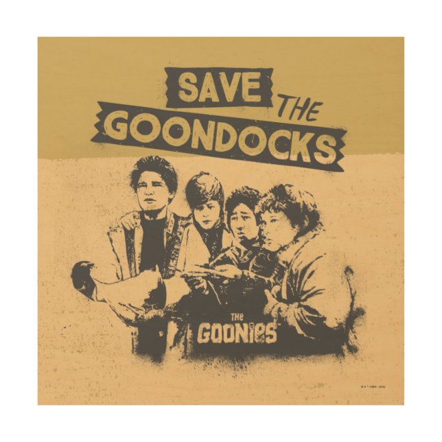 The Goonies "Save The Goon Docks" Wood Wall Art (Front)