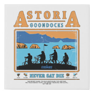 The Goonies Silhouettes Over Astoria Goondocks Faux Canvas Print