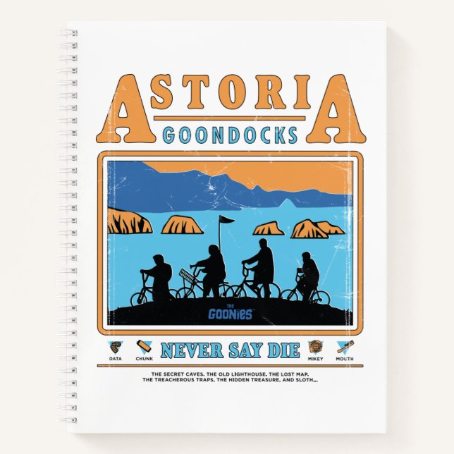 The Goonies Silhouettes Over Astoria Goondocks Notebook (Front)