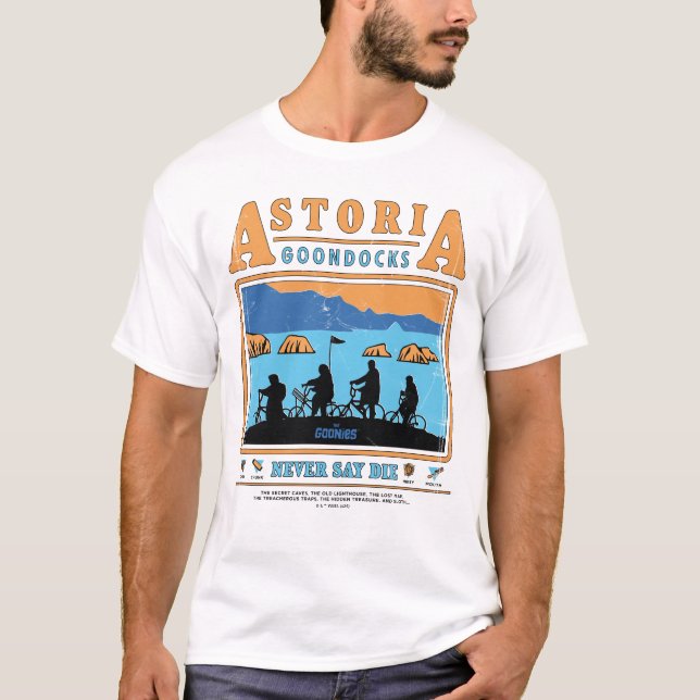 The Goonies Silhouettes Over Astoria Goondocks T-Shirt (Front)