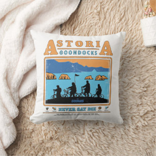 The Goonies Silhouettes Over Astoria Goondocks Throw Pillow