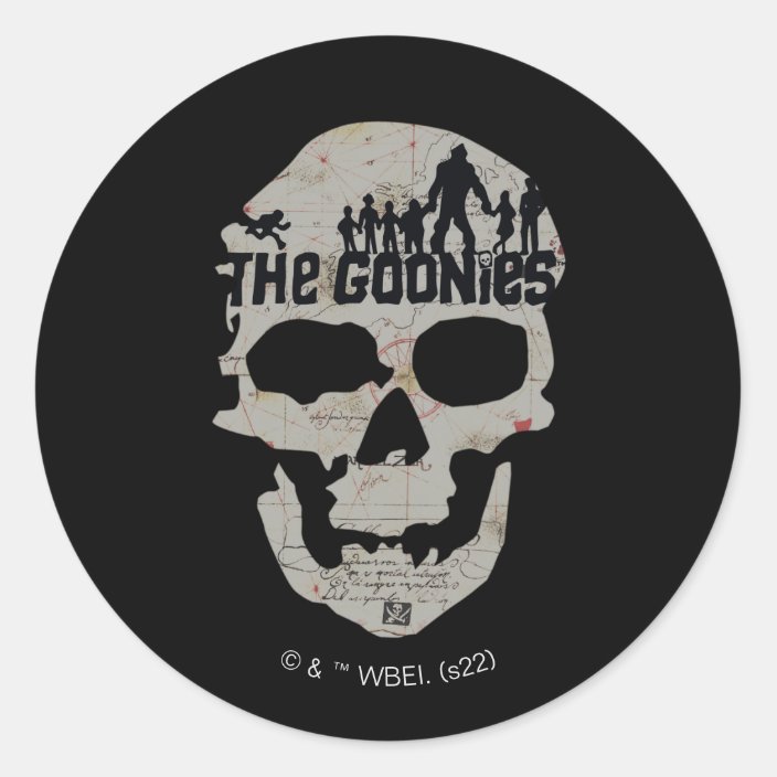 The Goonies Skull Silhouette Graphic Classic Round Sticker | Zazzle