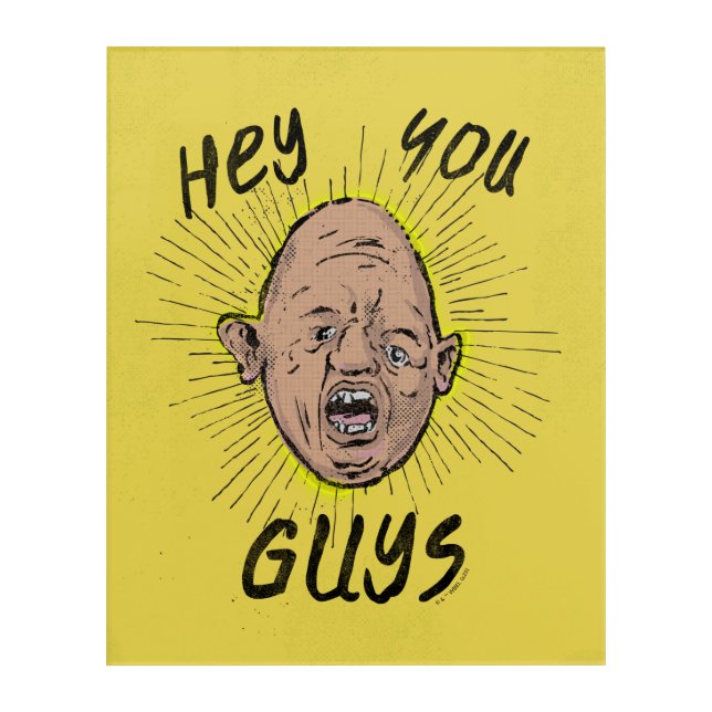 The Goonies Sloth Doodle "Hey You Guys" Acrylic Print (Front)