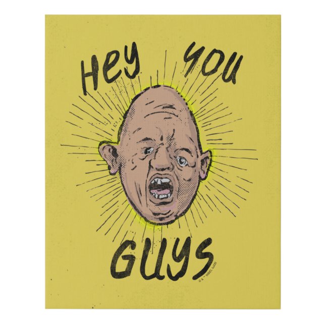 The Goonies Sloth Doodle "Hey You Guys" Faux Canvas Print (Front)