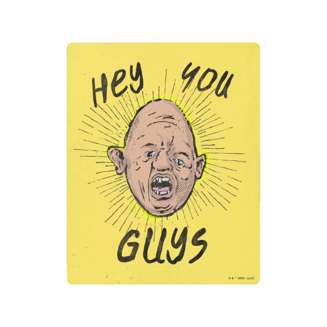 The Goonies Sloth Doodle "Hey You Guys" Metal Print (Front)
