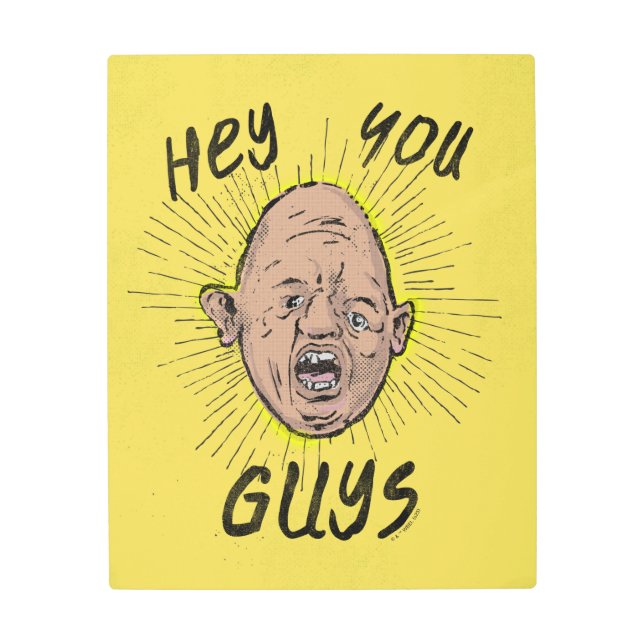 The Goonies Sloth Doodle "Hey You Guys" Metal Print (Front)