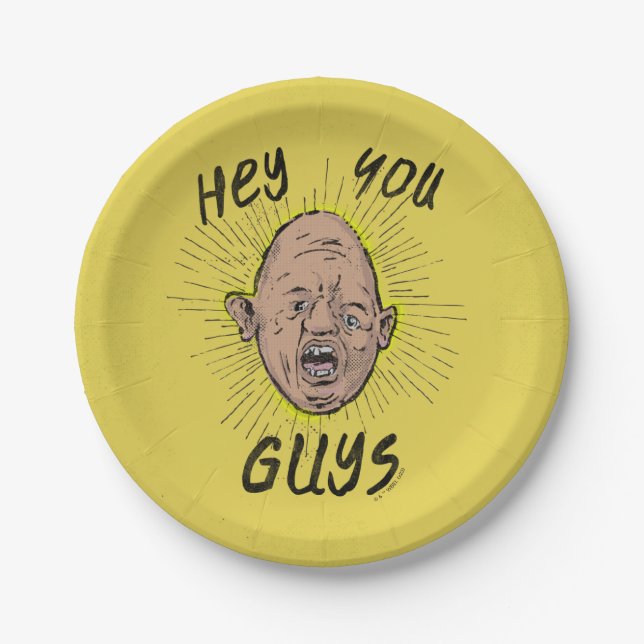 The Goonies Sloth Doodle "Hey You Guys" Paper Plates (Front)