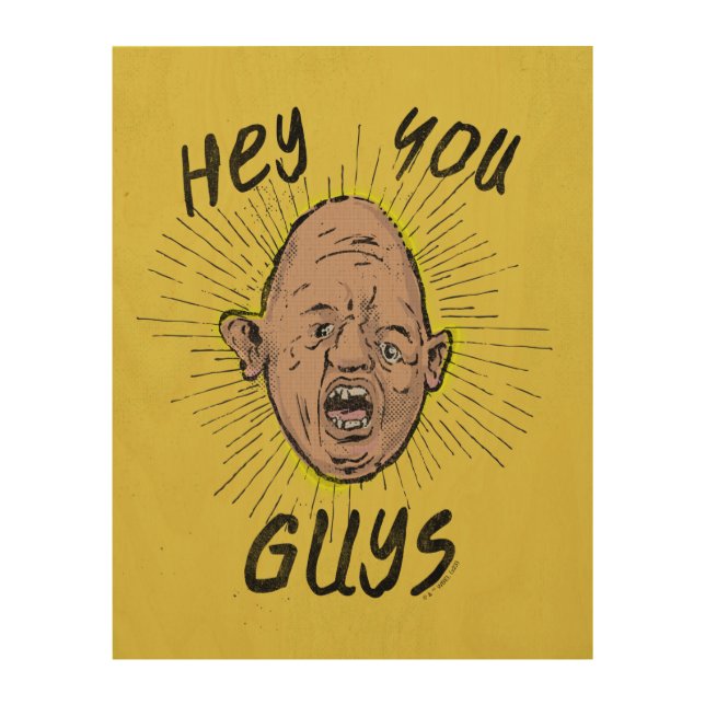 The Goonies Sloth Doodle "Hey You Guys" Wood Wall Art (Front)