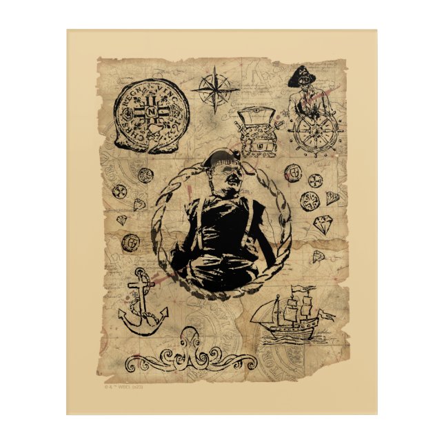 The Goonies Sloth Treasure Map Acrylic Print (Front)