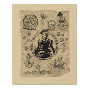 The Goonies Sloth Treasure Map Faux Canvas Print