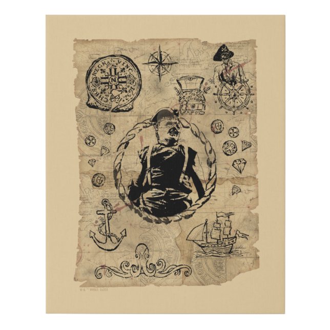 The Goonies Sloth Treasure Map Faux Canvas Print (Front)