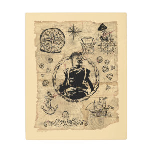 The Goonies Sloth Treasure Map Metal Print