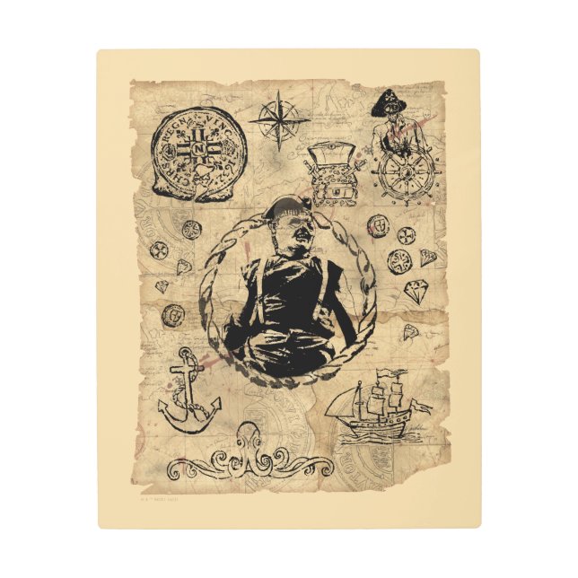 The Goonies Sloth Treasure Map Metal Print (Front)