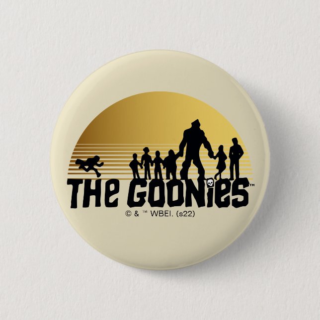 The Goonies Sunset Silhouette Graphic Button (Front)