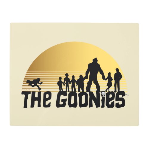 The Goonies Sunset Silhouette Graphic Metal Print