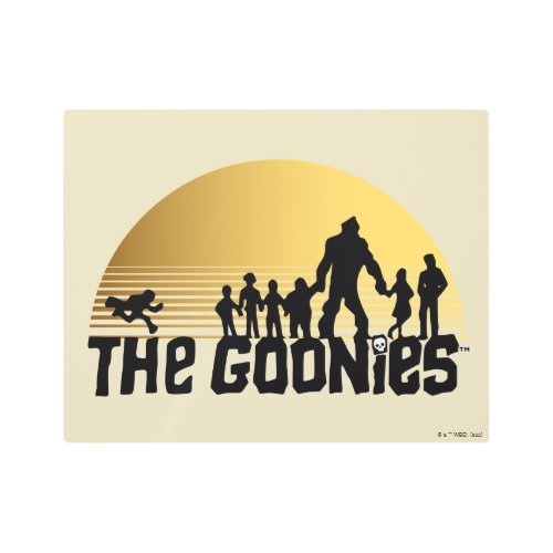 The Goonies Sunset Silhouette Graphic Metal Print