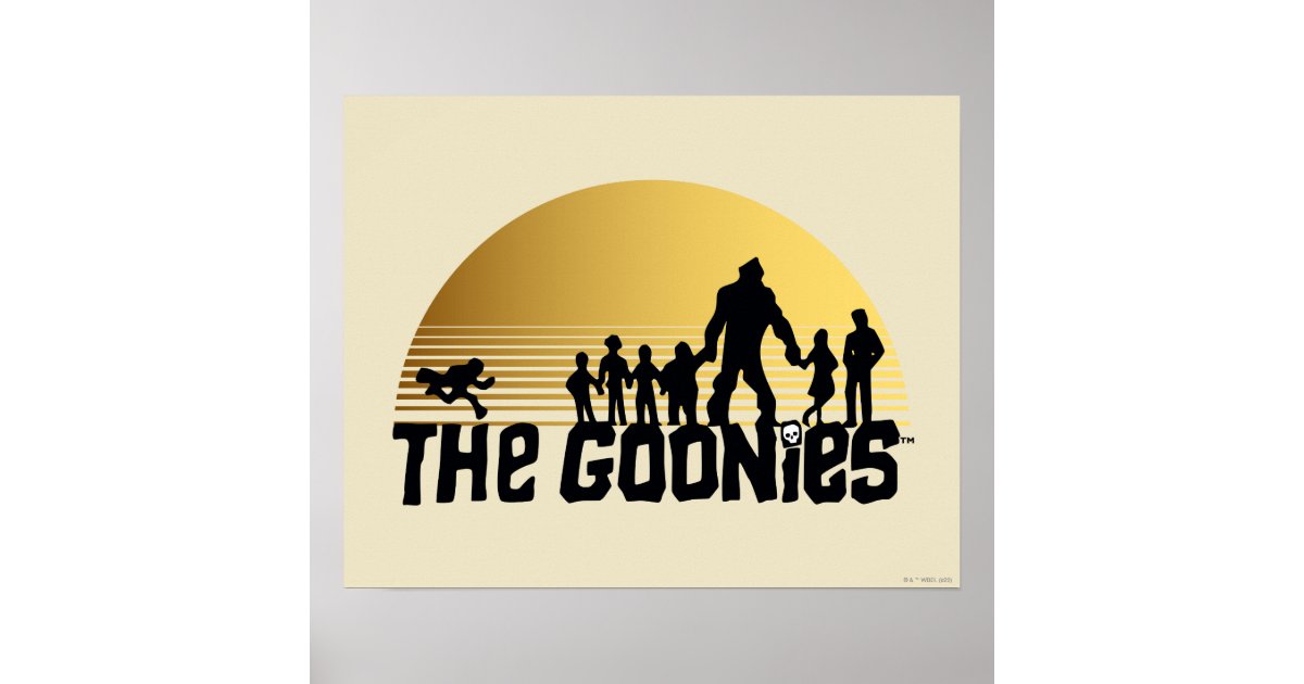 The Goonies T-Shirt Ufficiale Uomo - Maglia In Cotone Con Silhouette Tramonto - Taglia L