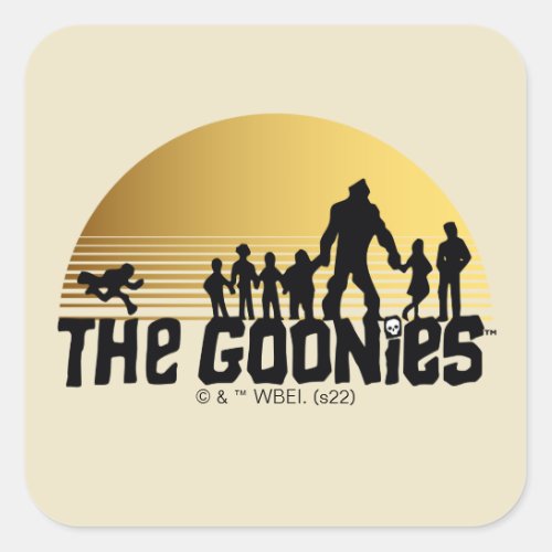 The Goonies Sunset Silhouette Graphic Square Sticker