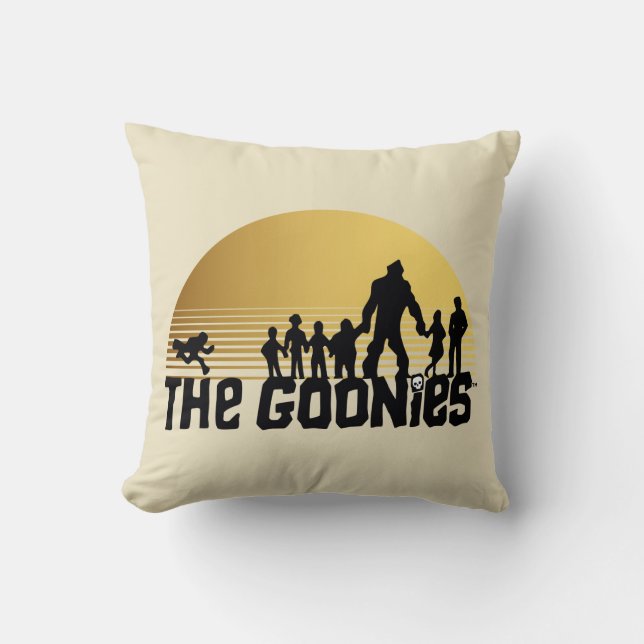 The Goonies Sunset Silhouette Graphic Throw Pillow (Front)