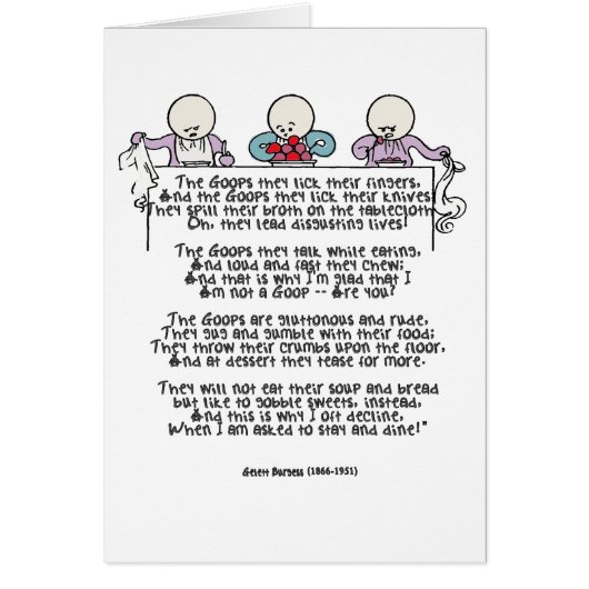 The Goops They Lick Their Fingers Cards (Front)