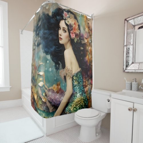 The Gorgeous Mermaid Collage Shower Curtain